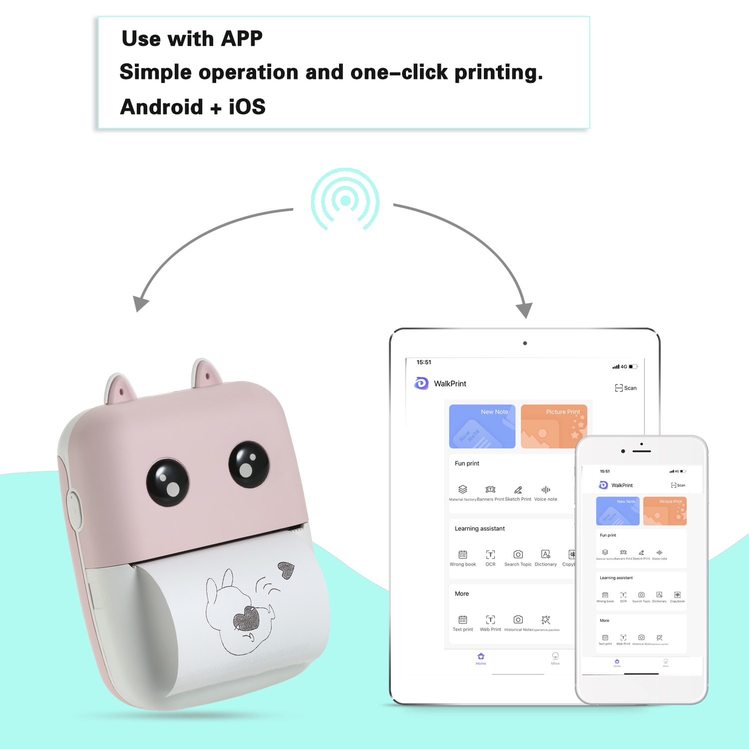 200/300 dpi mini bærbar bluetooth trådløs printer papir fotoprinter lomme termisk print med papir til android ios telefon