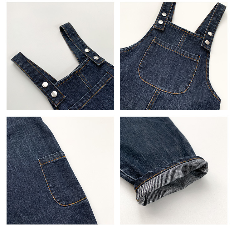 Peto vaquero informal para niños de 1 a 6 años, pantalones de algodón suave que combinan con todo, color sólido, otoño