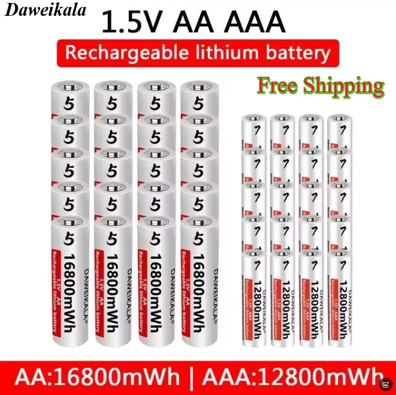 AA AAA rechargeable battery 1.5V lithium-ion battery remote For Mouse Flashlight Fan Game Machine electric toy battery