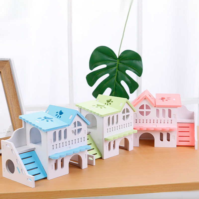 Hamster Huis Speelgoed Huisdier Klein Dier Hideout Hamster Houten Huis 2 Lagen Met Ladder Houten Hut Hamster Spelen Speelgoed