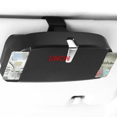 auto bilbriller klipp billettkortklemme abs bilbrillevesker bil solskjerm solbrilleholder tilbehør: En svart 1pc
