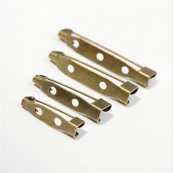 50PCs 15/20/25/32/38/40/45mm Brooch Base Back Bar Pins Findings Jewelry Making Clip Safty Catch Findings Pin Back Brooch: Antique Bronze / 30mm