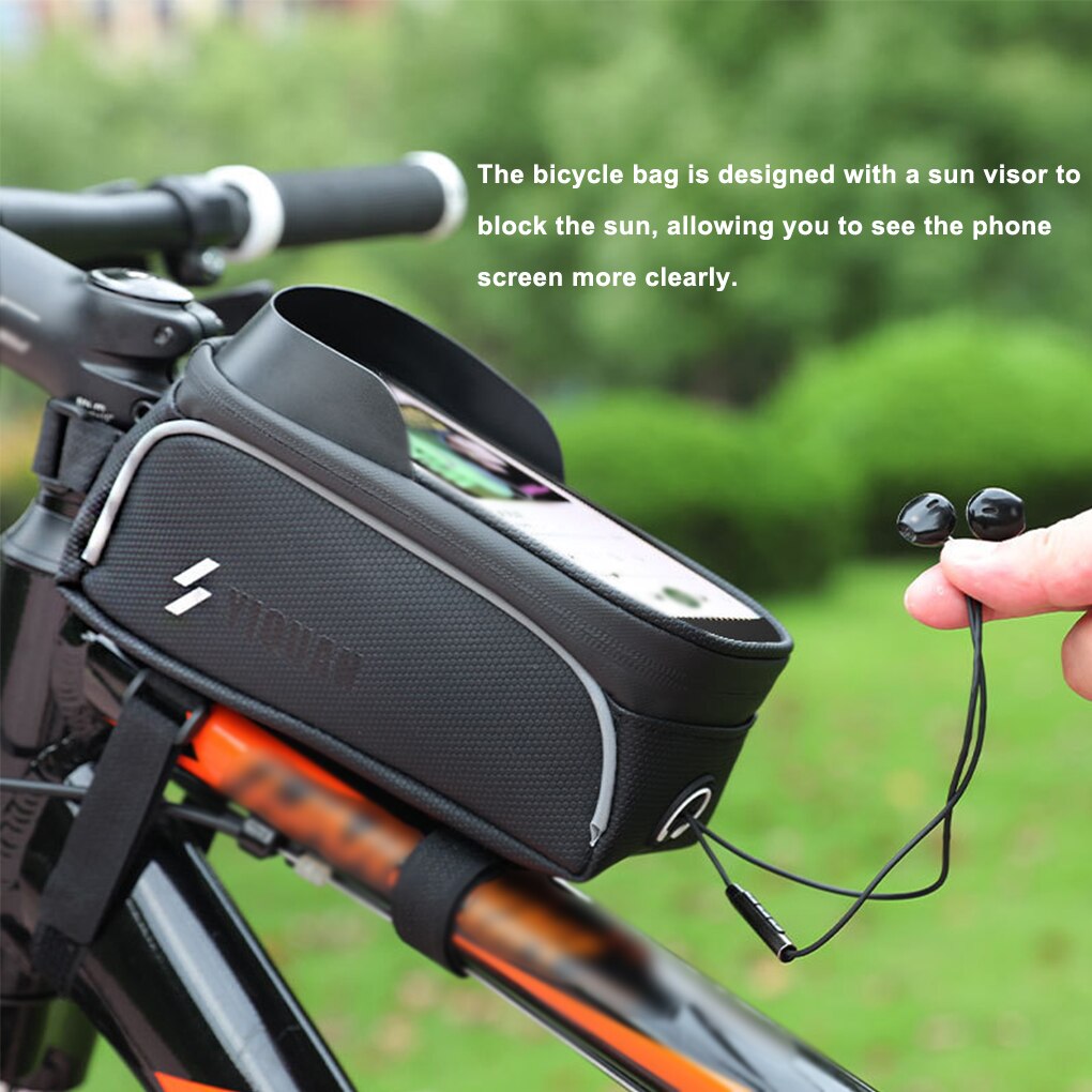 Sacs de vélo à écran tactile de 6.9 pouces, sac de Tube de tête de vélo vtt, sac de téléphone portable pour guidon de vélo