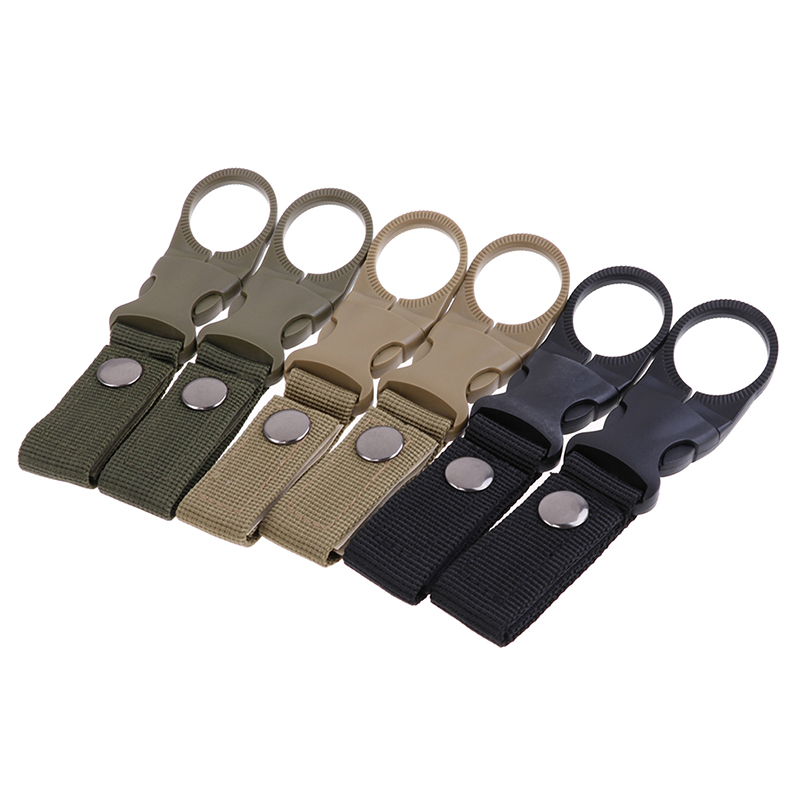 2 stks Waterfles Houder Klimmen Karabijnhaak Riem Rugzak Hanger Haken Clip Multifunctionele Waterfles Nylon Gesp Haak