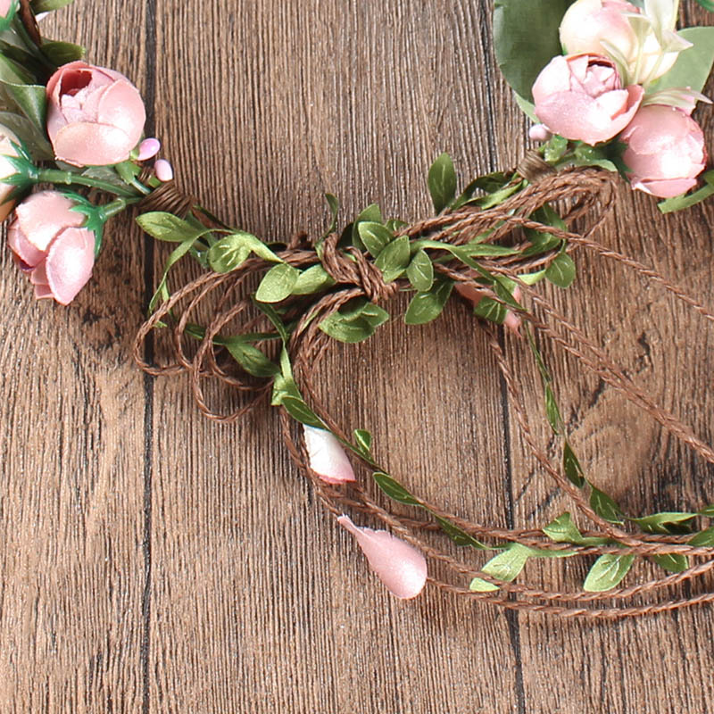 Tiara de flores para niña, diadema de corona rosa y azul, peineta de flor para boda, corona Floral para novia, guirnaldas para el pelo para mujer
