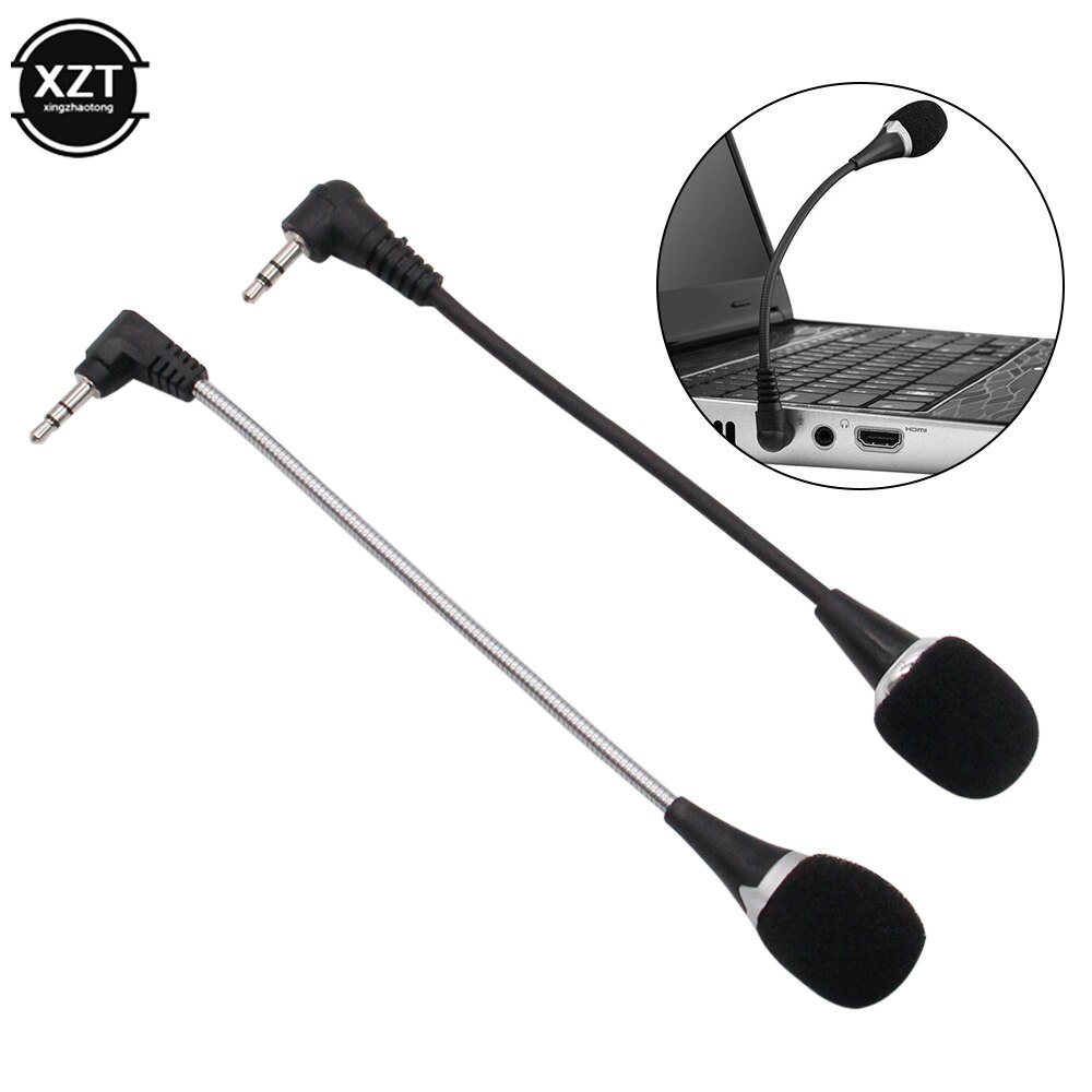 Mini professionals 3.5mm- jack clip-on reversmicrofoon, flexibele bedrade microfoon, omnidirectioneel voor skype, pc, laptop, notebook, luidspreker