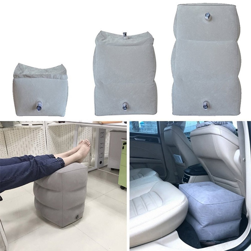 Oreiller de repose-pieds gonflable en PVC, oreiller de voyage, voiture avion Bus, hauteur réglable