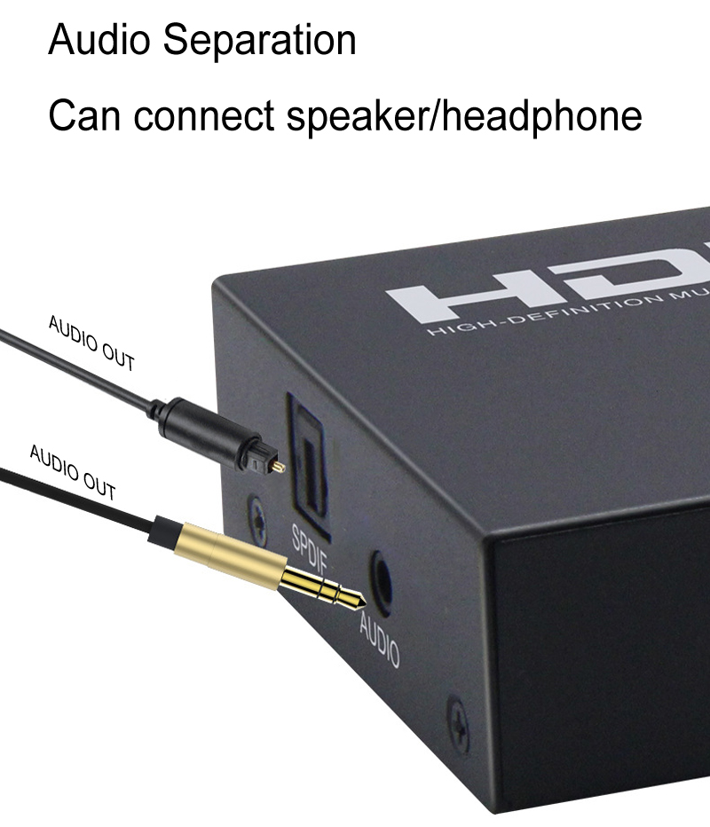 Interruptor Extractor de Audio SPDIF 3D, matriz HDMI 2x4, 4K @ 60Hz, 2 en 4, 4K, HDMI, convertidor de vídeo, Monitor de PC a TV