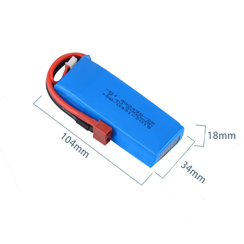 Aggiornamento 7.4V 3000mAh Lipo Batteria Per Wltoys 1/14 144001 RC Auto Giocattolo Pezzi di Ricambio 2s 7.4V batteria T Spina Per 144001 Parti di Batteria