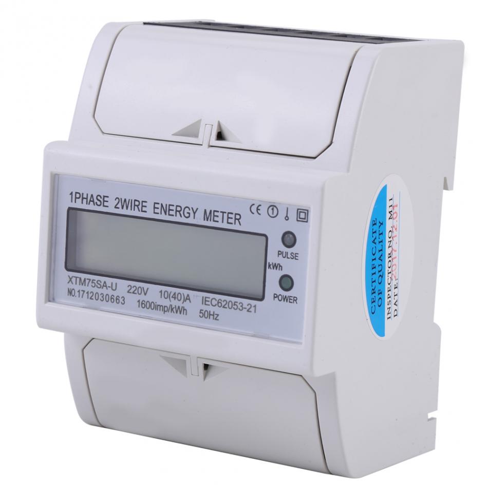 Digitaalinen  ac 220v 10(40a)  din-rail mittari sähkömittari digitaalinen lcd yksivaiheinen elektroninen kwh sähkömittari
