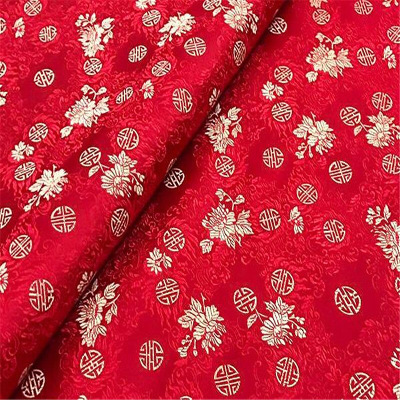 Polyester brokade stof luksus jacquard mønster stof til kostume moderne tøj: 1 rød