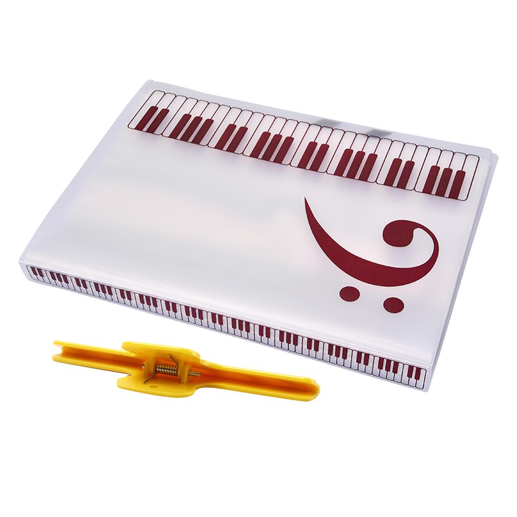 Ensemble de fichiers de partition de feuille de musique, stockage de Documents en papier, ensemble de clips de dossier transparents