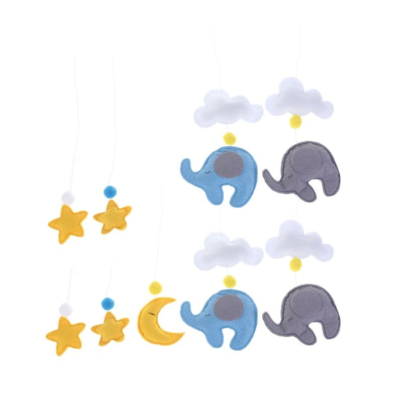 Baby Wolken Sterren Mobiele Rammelaars Speelgoed Bed Bel Windgong Kids Kinderen Kamer Opknoping Decoraties Handgemaakte Niet-geweven Diy: Elephant