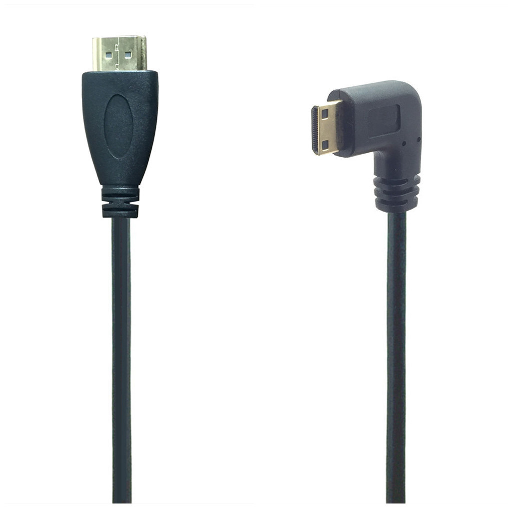 Cable Mini HDMI-compatible 1080p 3D Adapter Gold Plated Plug HDTV C Right Angled for camera monitor projector notebook TV 0.5M: Red