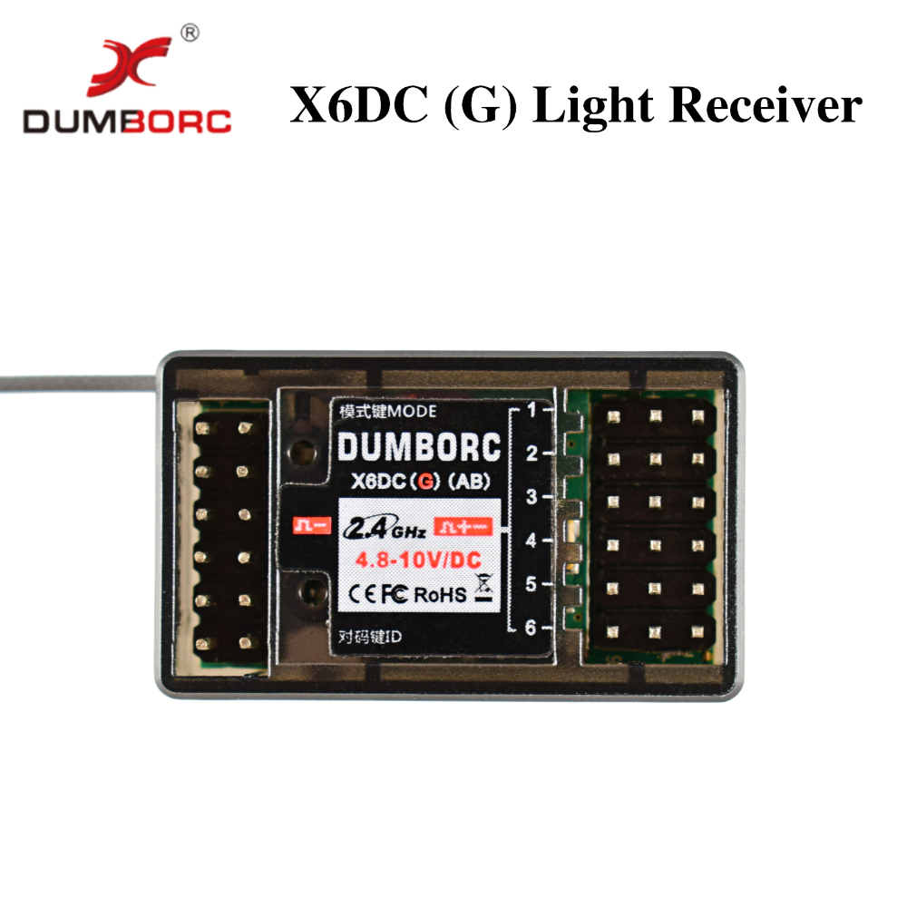 Dumborc X6F/X6FG/X6DC/X6DCG 2.4G 6CH Radio Control System Ontvanger Voor X4 X5 X6 X6P zender Rc Auto Boot Afstandsbediening: X6DCG Receiver