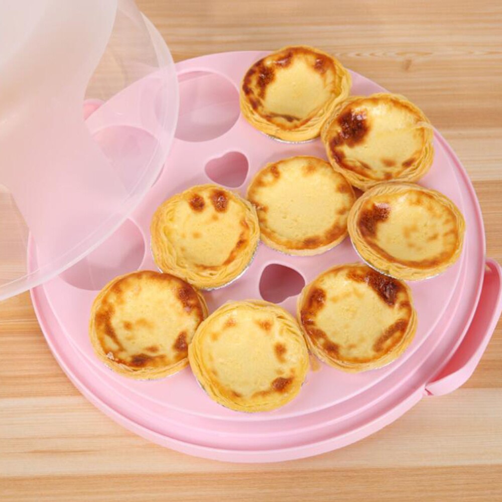 8 Inch Taartdoos Draagbare Handheld Cake Verpakking Voedsel Storage Case Verse Houden Container Met Deksel (Roze)