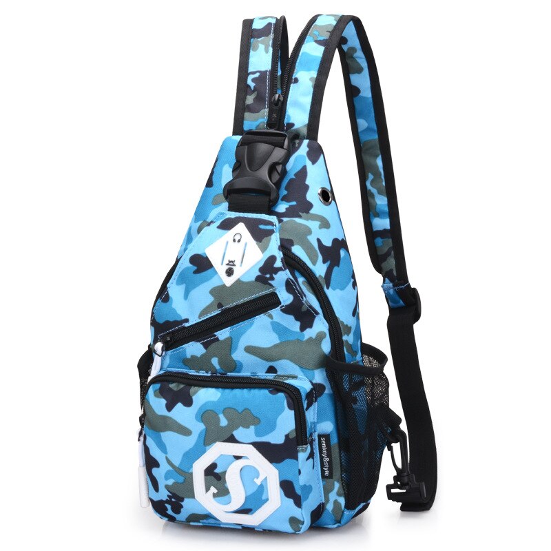 Schoudertas Dual Purpose Crossbody Tas Usb Borst Zak Meisje Oxford Doek Tas Mode Trend Crossbody Bag Portemonnees Crossbody Tas: Army blue camouflage