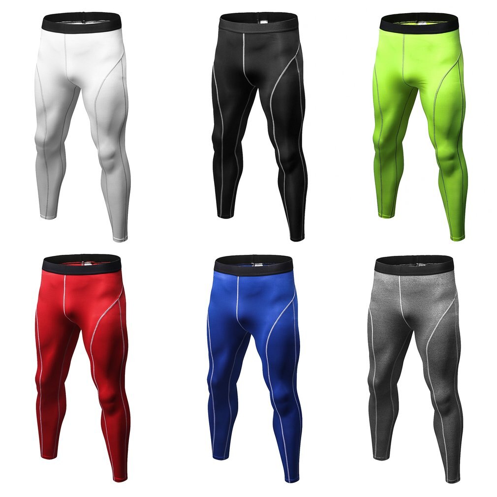Men Compression Pants Tights Solid Color Sports Bodybuilding Mans Trousers Quick Drying Running Skinny Leggings