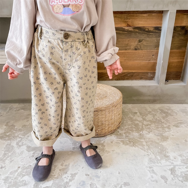 Mode Meisjes Bloemen Casual Broek Leuke Bloem Baby Meisje Broek Kinderen Harembroek Katoen Kinderen Broek Kleding