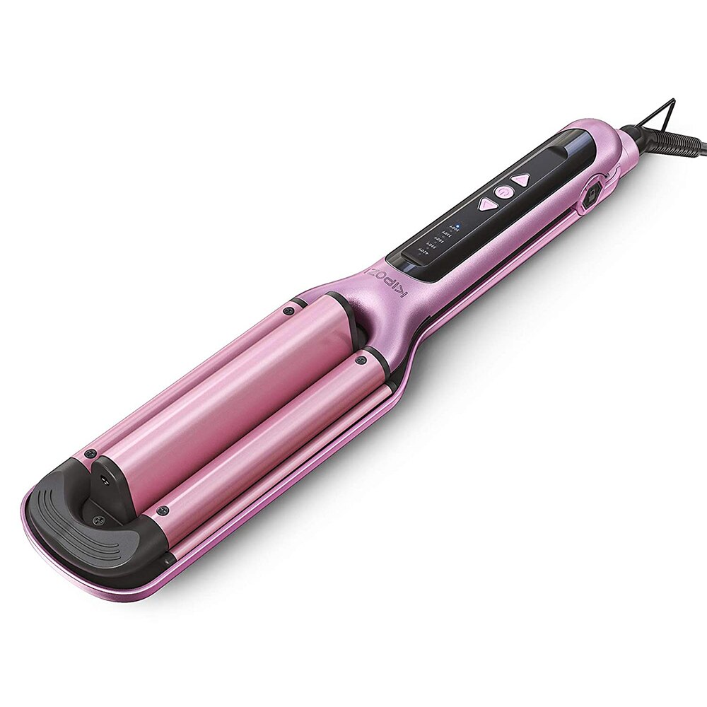 KIPOZI KP-JFB280 Professiona Beauty Beach Waves Curling Iron U-Shaped Ceramic Barrel Locking Button Dual Voltage Salon Hair Tool: EU