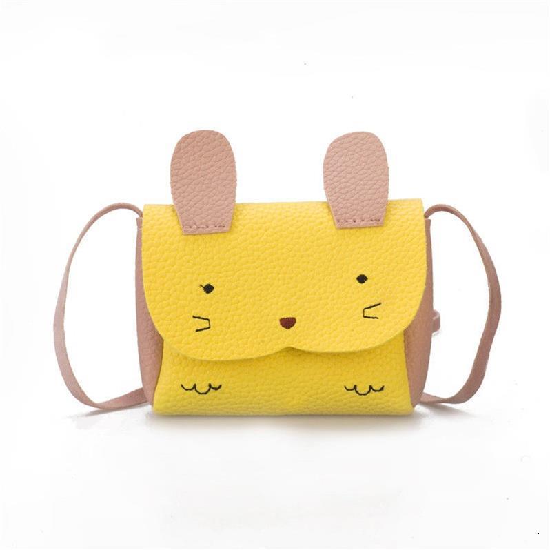 Black Pink Small Purses Handbags women's Lace Bow Vintage Korea Style PU Leather Crossbody Bags For Girls Bolsa: Rabbit Yellow-V21