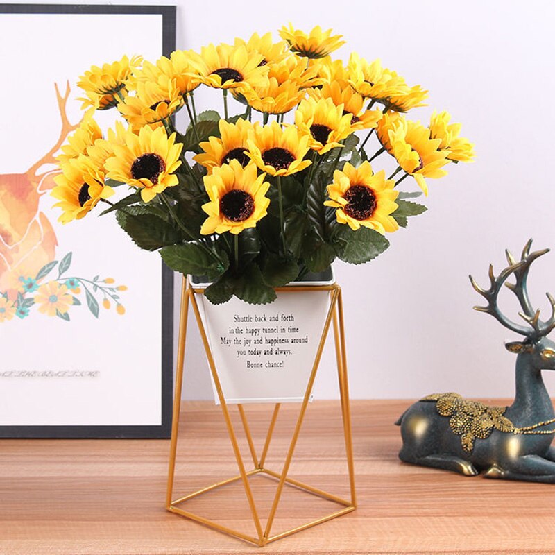 Kunstig solsikke simulering sol blomst gerbera daisy stue fest dekoration blomst skydning prop jul