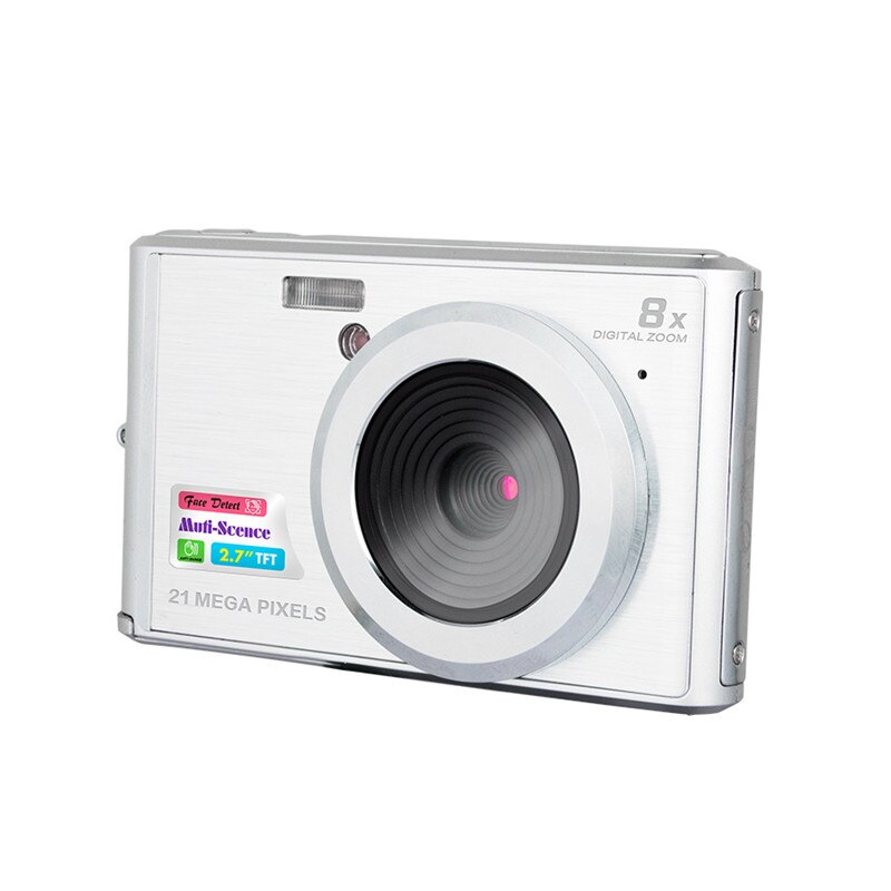 CDC3 2.7 Inch Digital Camera TFT HD Screen 21MP CMOS 5.0MP Anti-shake 1080P Digital Video Camera with 8X Digital Zoom: Silver / standard