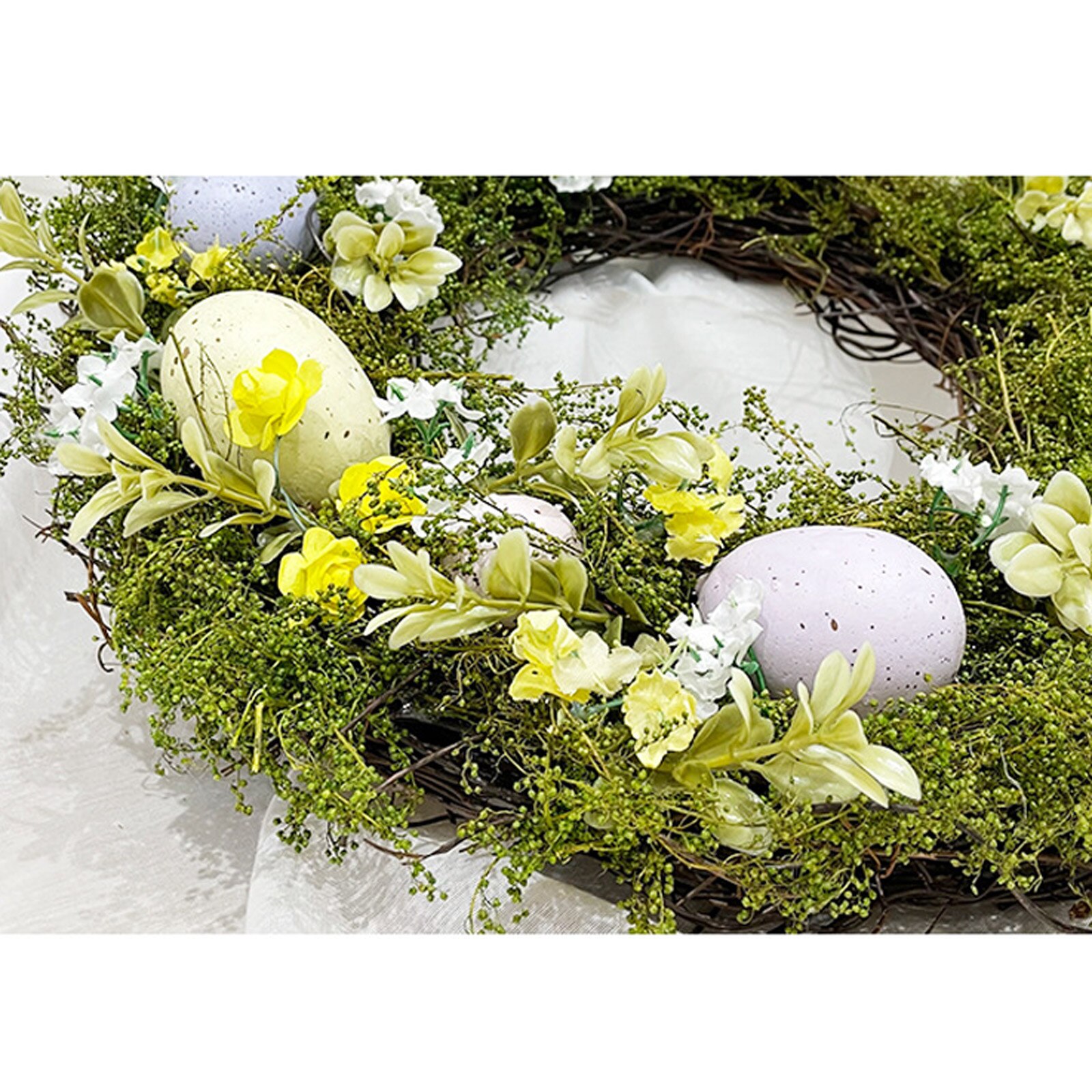 With Twigs And Pastel Eggs Artificial Flower Wreath Garland Decorations Round Wall National Home Door Easter Decoration