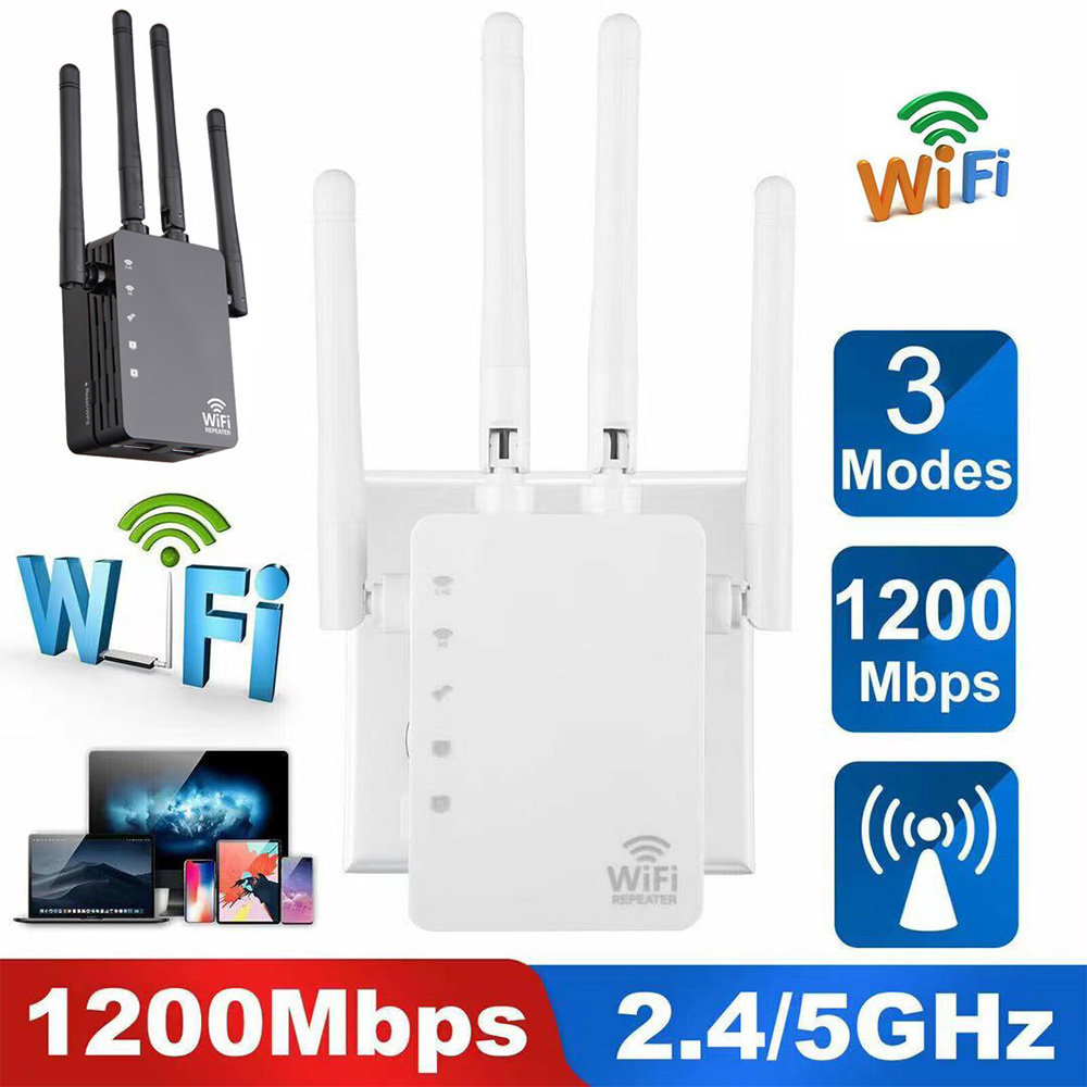 Wireless WiFi Repeater 1200Mbps Wifi Extender Router Wi-Fi Amplifier Booster Repetidor 1200M 5G WiFi Reapeter Access Point