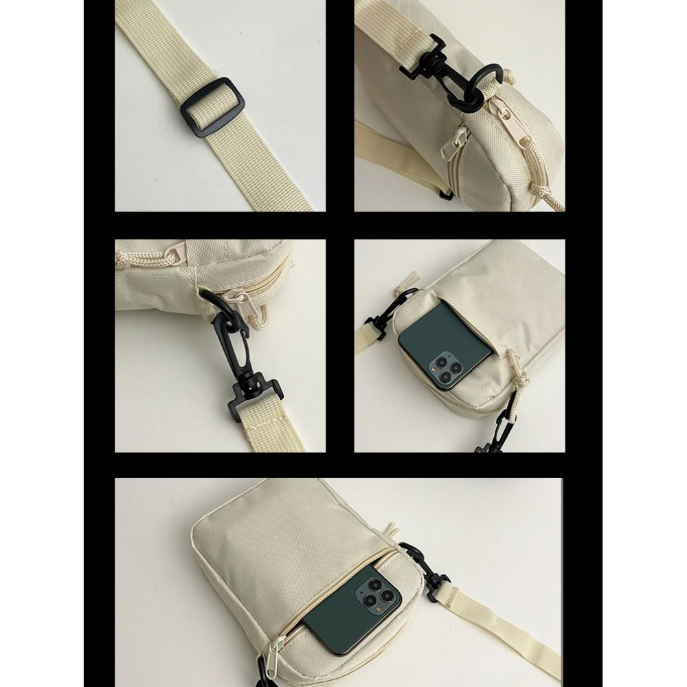 Black White Khaki Crossbody Bags Oxford Cloth Minimalists Tote Bag Long Shoulder Strap Travel Storage Men Women