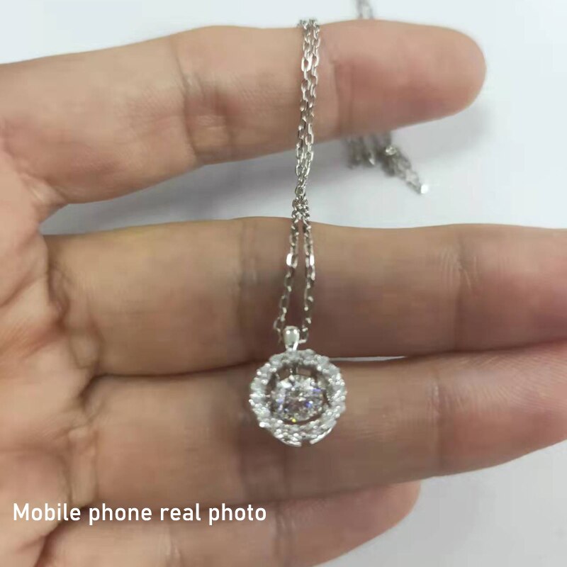Smyoue Fl D Kleur 0.5ct Vlekkeloze Moissanite Hanger Voor Vrouwen 18K White Gold Plated 925 Zilveren Gesimuleerde Diamond Ketting