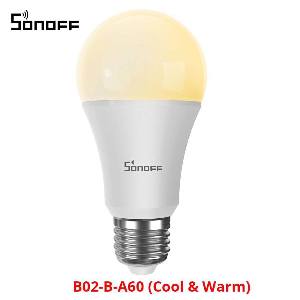 Itead sonoff  b02- b -a60/ b05- b -a60 e27 wifi smart led pære 9w 220v-240v dæmpbart lys lampe app/ stemme fjernbetjening: B02- b -a60