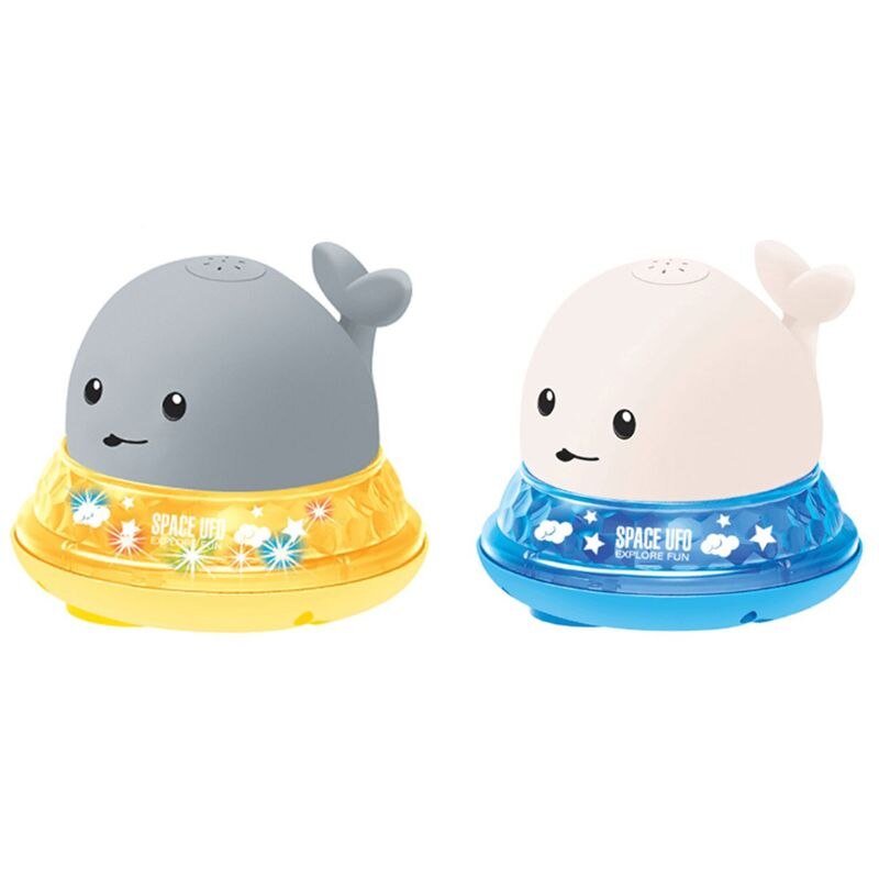 Cute Whale Electric Induction Sprinkler Spray Bath Toy with Music Light Summer Bathtub Water Play