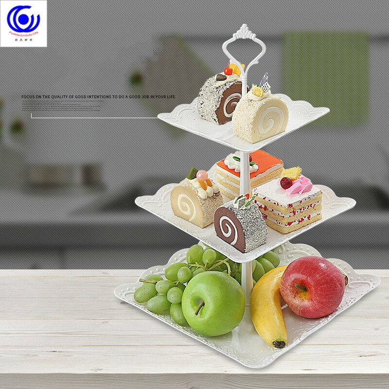 European three-story two-story fruit plate dry tray afternoon tea dessert trays baking table multi-story cake rack cafe tables