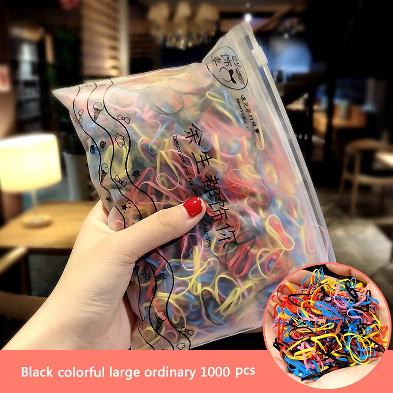 1000 pçs/lote bandas de cabelo elásticas descartáveis crianças meninas bandas de borracha titular rabo de cavalo scrunchie acessórios de cabelo: colorful 1000pcs