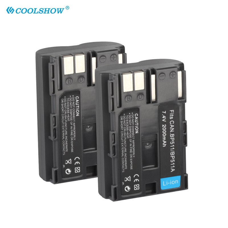 Camera Battery BP-511 BP-511A BP511A BP 511A For Canon EOS 40D 300D 5D 20D 30D 50D 10D D60 G6 BP511 FV40 FV30 FV100 200 2000mah