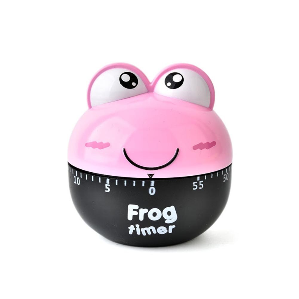 Lovely 55 Minute Animal Timer Easy Operate Kitchen Useful Cooking Cute Frog Shape for Kitchen Timer YE: Pink