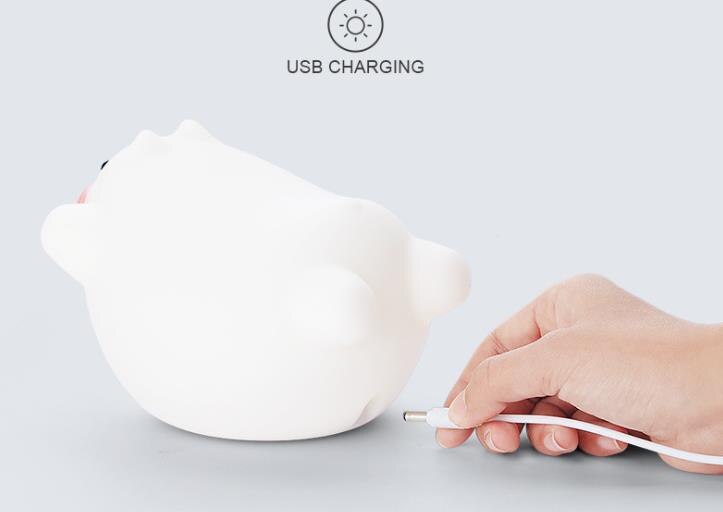 Xiaomi vliegend varken nachtkastje energiebesparende usb baby siliconen slaapzaal led siliconen oogbeschermingslamp