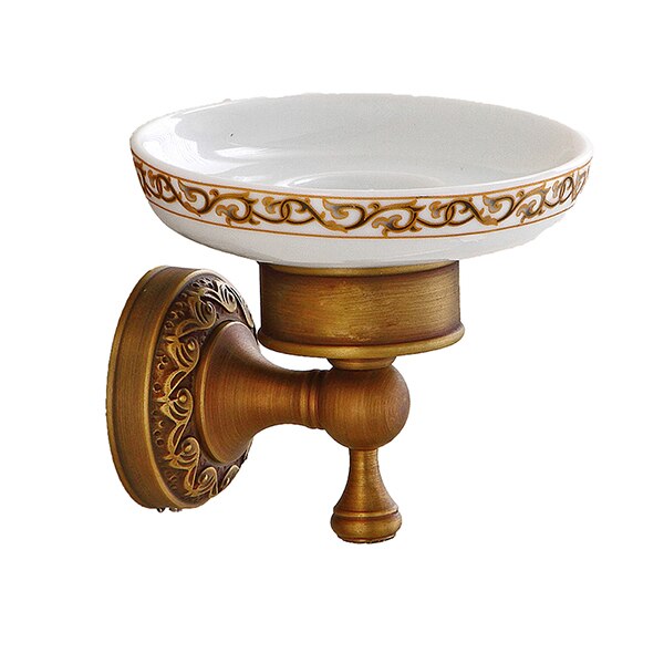Brass Bathroom Accessories Set Gold Polished Robe Hooks Soap Dishes Toilet Brush Holders Toilet Blowing Rack Towel Bars: Soap Dish