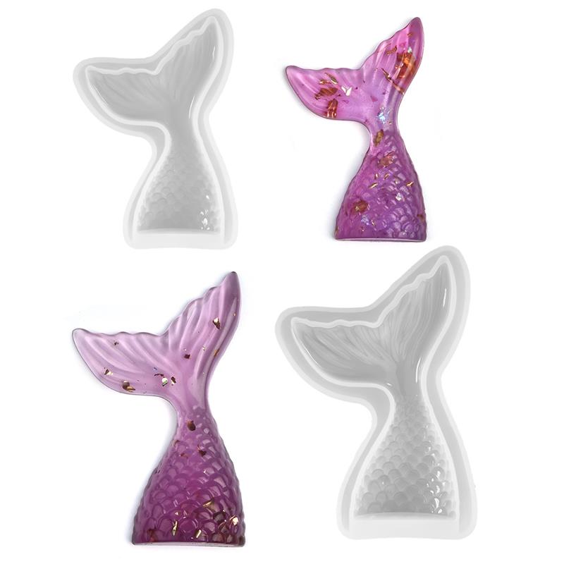 Mermaid Tail Fondant Cake Moulds Silicone Mold Cake Decorating Baking Tools Handmade Soap Mold Fish Fork Tail Sugar Craft Molds