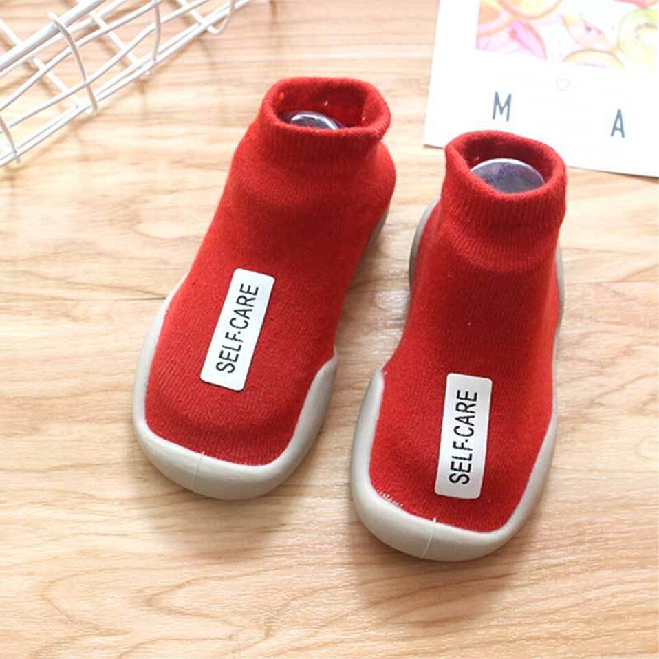Unisex Baby Shoes First Shoes Baby Walkers Toddler First Walker Baby Girl Kids Soft Rubber Sole Baby Shoe Knit Booties Anti-slip: Red / 25-30M