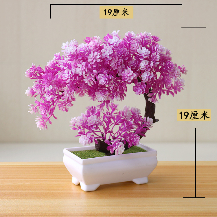 1pc Künstliche Pflanzen Bonsai Kleine Baum Simulation Pflanzen Gefälschte Blumen Tisch Topf Ornamente Hause Dekoration Hotel Garten Decor: Dunkelgrau