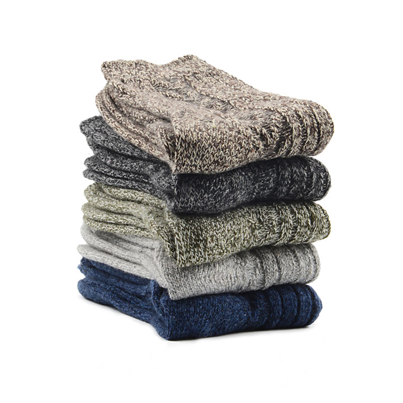 5 paires de chaussettes chaudes en laine pour femmes, chaussettes d'affaires, épaisses, de , de , en coton, rembourrées, hiver