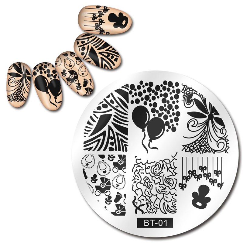 Biutee 12*6cm TAGEBUCH Nail art Vorlagen Stanzen Platte Blume Blatt Drucken Tier Brief Floral Muster Platten schablone Werkzeuge: 1004-BT01