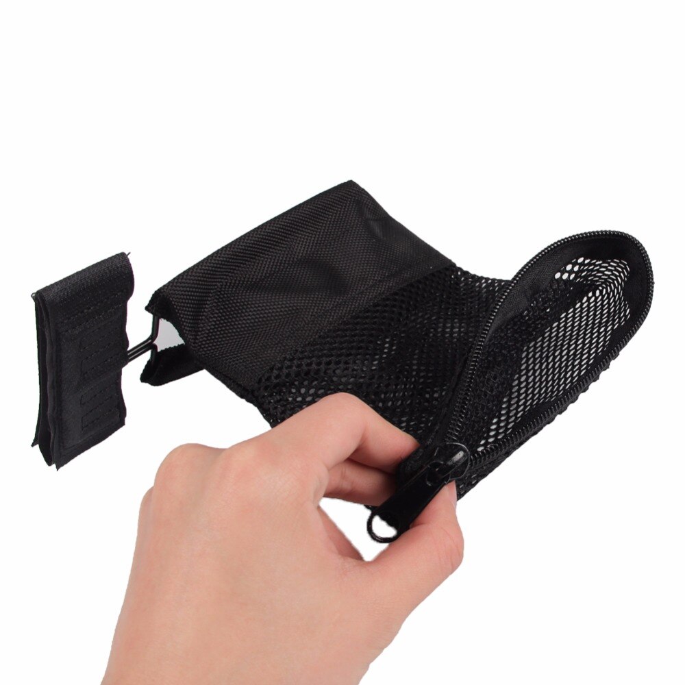 AR Brass Shell Catcher Mesh Bag Zippered Closure Nylon Pouch Black for 20mm Rail HT37-0063