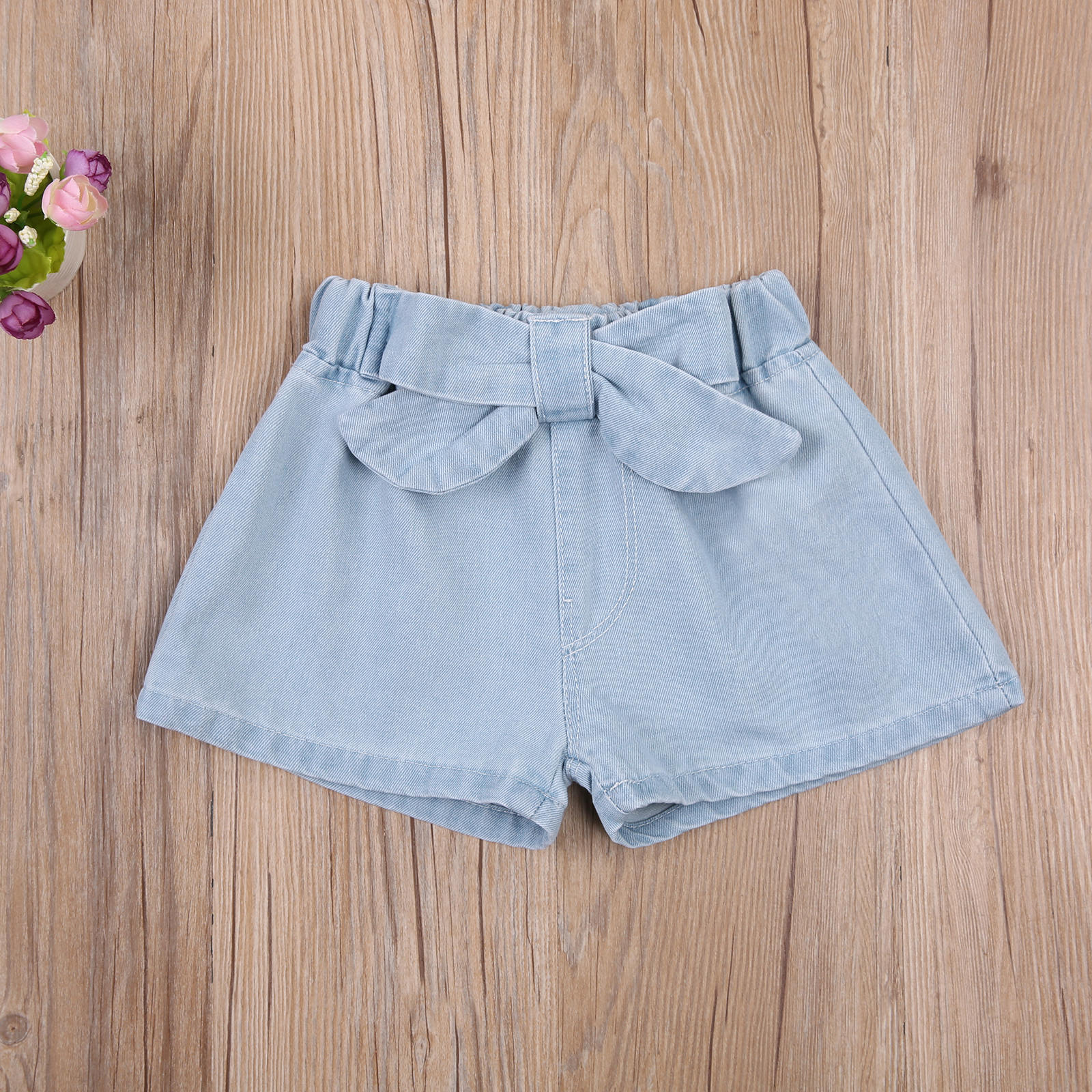 Pantalones cortos de mezclilla sueltos para niñas, Shorts holgados informales de para niños de 2 a 6 años,