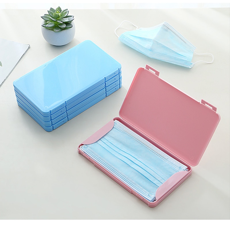 Portable Mask Box Plastic Face Mask Storage Case Boite Rangement Masque Dust Moisture Proof Kids Student Cajas Mascarillas