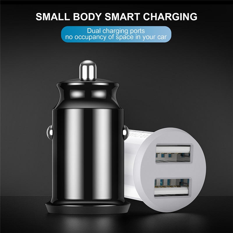 USLION 5A Quick Charge USB Car Charger For iPhone Xiaomi Huawei Samsung Auto Charging Fast Mini Car Mobile Phone Charger