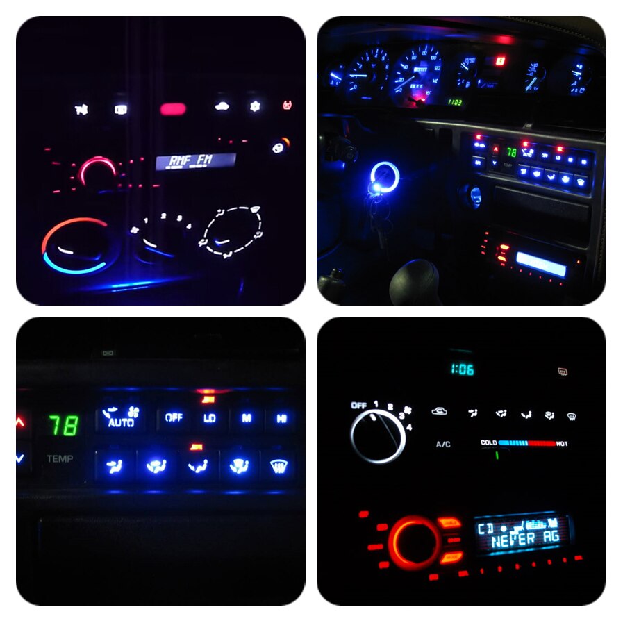 WLJH 10x Auto Led T4.2 Neo Wedge Dash Instrument Panel LED Light Gauge Cluster Lampen Heater EEN/c Klimaat controle Klok Lamp