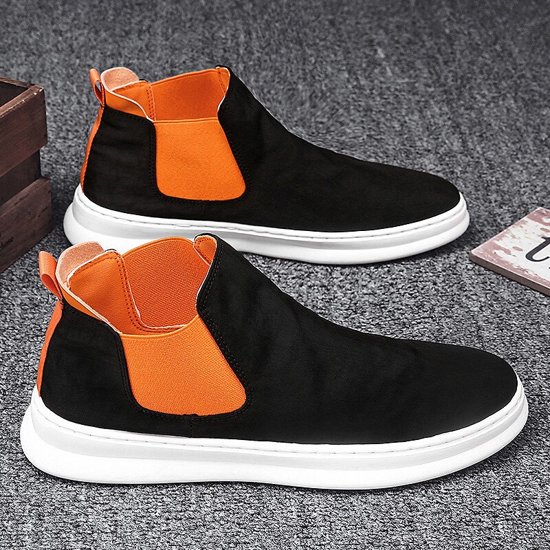 Manestøvle sommer efterår chelsea boots slip-on causal støvler komfortable åndbare vandrestøvler herre gummi ankelstøvler